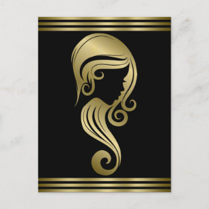 Postal Salón de Belleza y Peluquería Chic Elegante Chica 
