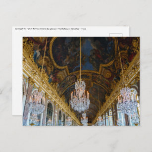 Postal Salón de Espejos en el castillo de Versalles