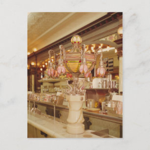 Postal Salón De Helados Con Lámpara Tiffany