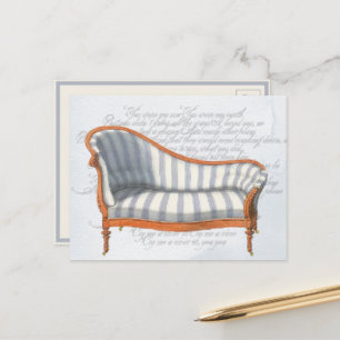 Postal Salón de la Chaise Victorian Blue Stripe