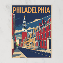 Postal Salón de la Independencia de Filadelfia
