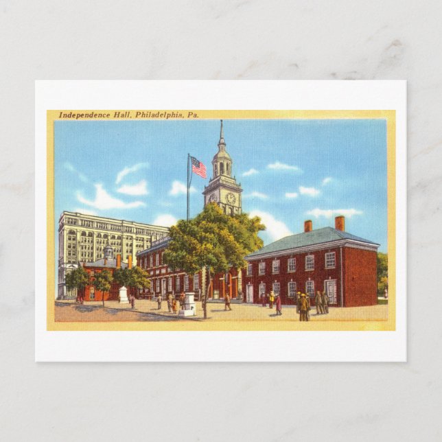 Postal Salón de la Independencia en Filadelfia, Penn, Vin (Anverso)