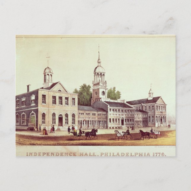 Postal Salón de la Independencia, Filadelfia (Anverso)