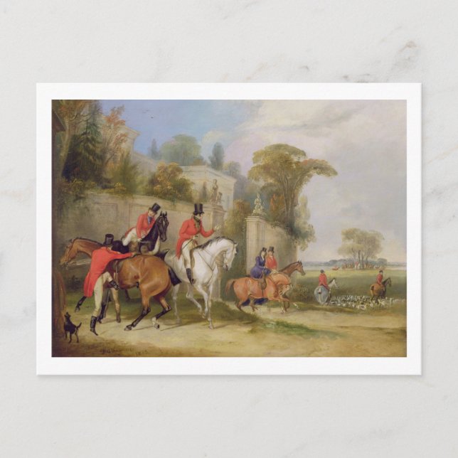 Postal Salón de la licenciatura, La reunión, 1835 (aceite (Anverso)