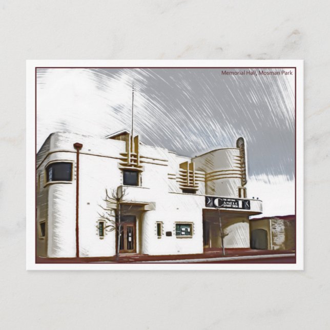 Postal Salón del Memorial, Mosman Park (Anverso)