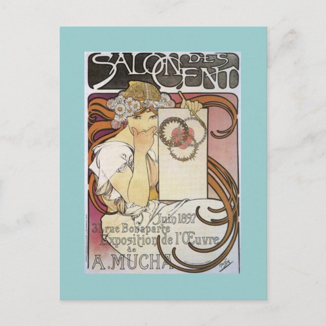 Postal Salon des Cent. ~ Alphonse Mucha (Anverso)