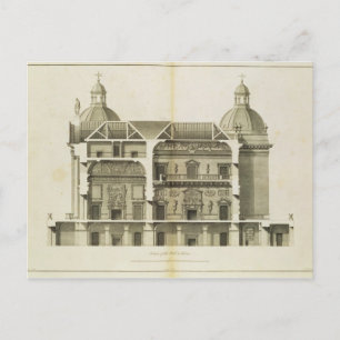 Postal Salón Houghton: sección transversal del Salón y Sa