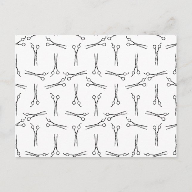 Postal Salon Scissors Hairdresser Shears PERSONALIZADO BG (Anverso)