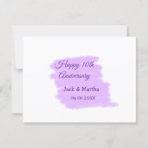 Salpicadura de acuarela púrpura moderna 10º aniver