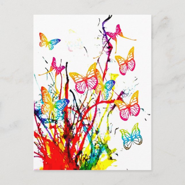 Postal salpicadura de mariposa (Anverso)