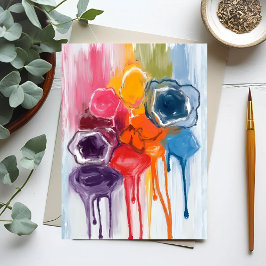 Postal Salpicadura de pintura | Pintura de artista de acu