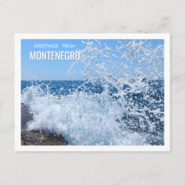 Postal Salpicadura dinámica del Mar Adriático en Petrovac