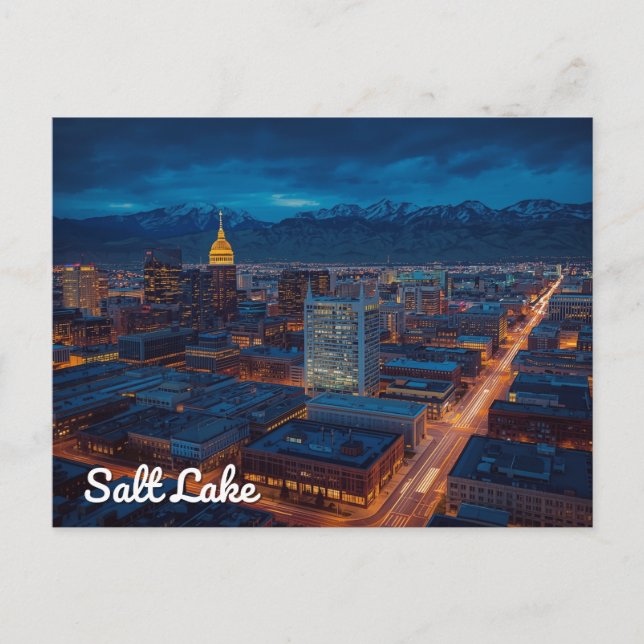 Postal Salt Lake City Skyline Mountain View (Anverso)