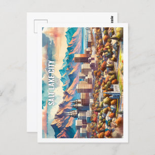 Postal Salt Lake City Utah EE.UU. Famoso lugar acuático