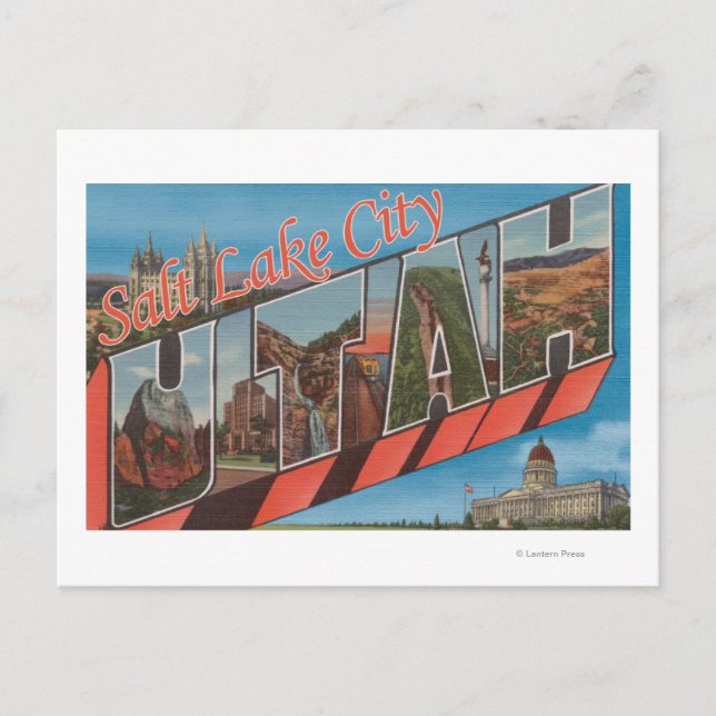 Postal Salt Lake City, Utah - Escenas de letras grandes (Anverso)