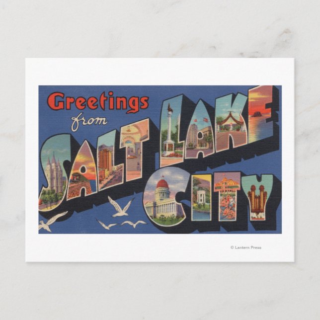 Postal Salt Lake City, Utah - Escenas de letras grandes 2 (Anverso)