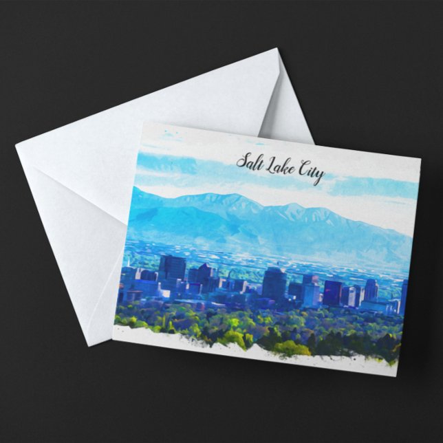 Postal Salt Lake City Utah Panorama View (Salt Lake City USA Travel Postcard)