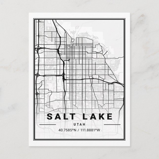 Postal Salt Lake City Utah USA Travel City Map (Anverso)