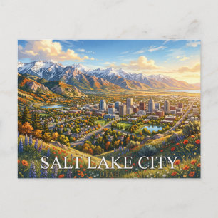Postal Salt Lake City Utah Viajes Ciudad de Montaña