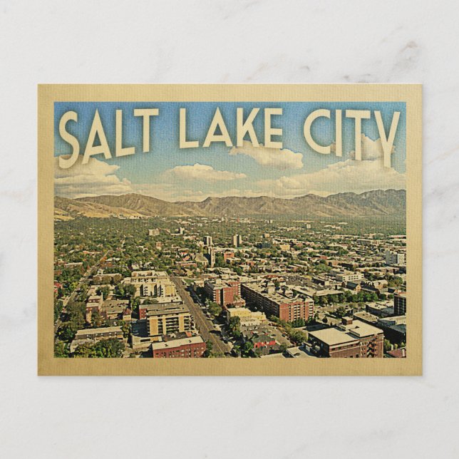 Postal Salt Lake City Utah Viajes de época (Anverso)