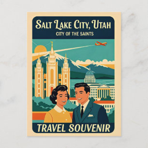 Postal Salt Lake City Utah – Viajes Retro de los 50