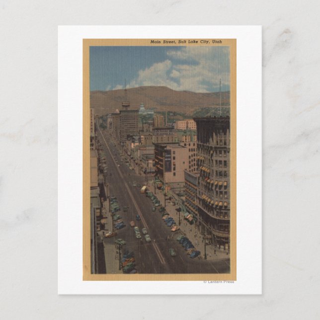 Postal Salt Lake City, Utah - Vista de Main St. (Anverso)
