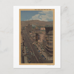 Postal Salt Lake City, Utah - Vista de Main St.