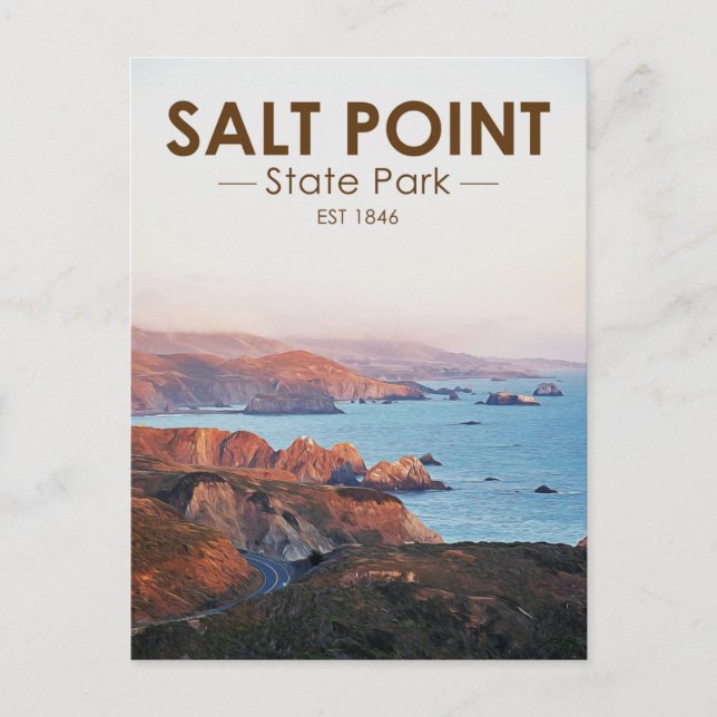 Postal Salt Point State Park California Watercolor (Anverso)