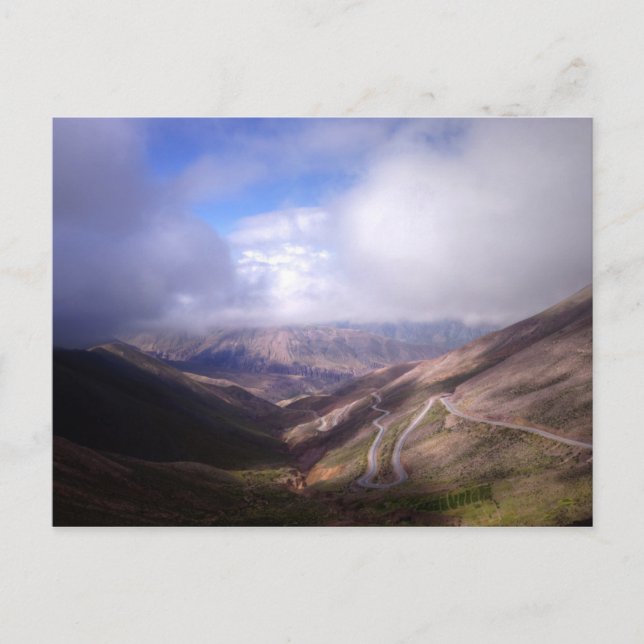Postal Salta Mountain Serpentine Road Con Nubes Bajas (Anverso)