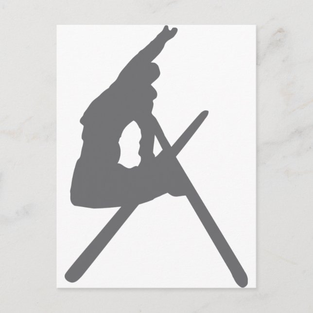 Postal saltador de esquí de salto de esquí (Anverso)