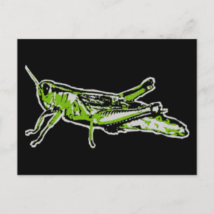 Postal Saltamontes Verde Pop Art