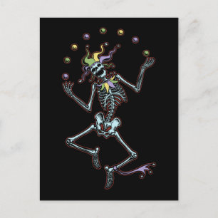 Postal Saltando con Jester Skeleton