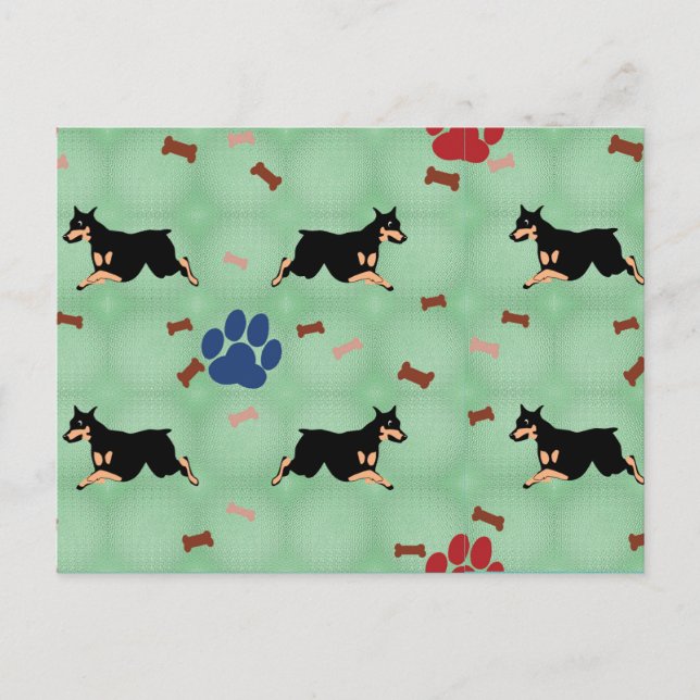 Postal Saltando Doberman (Anverso)