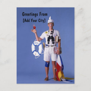 Postal Saltar saludos humorísticos de Sayles™ desde la po