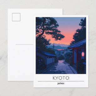 Postal Salto al sol en los viajes japoneses en Kioto