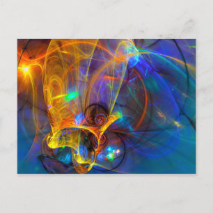 Postal Salto de peces Sunset - colorido arte abstracto di