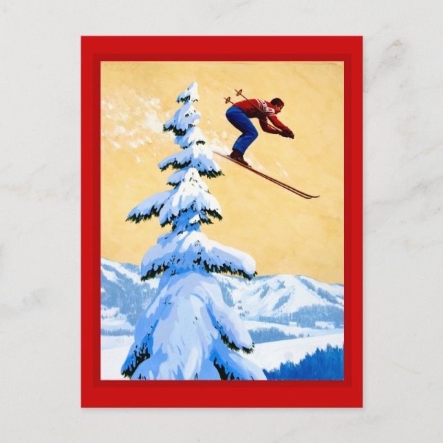 Postal Salto en esquí de Suiza (Anverso)