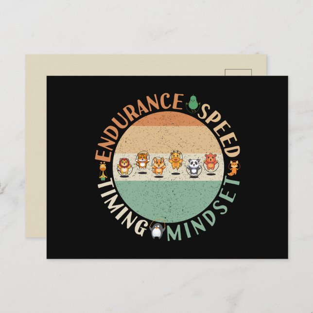 Postal Salto en pista - Rope Saltando Mentset (Anverso / Reverso)