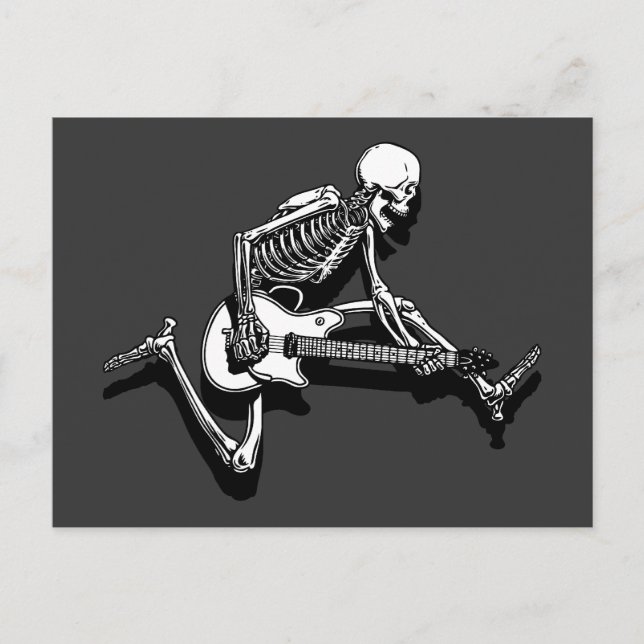 Postal Salto guitarista de Skeleton (Anverso)