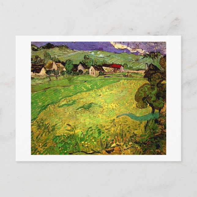 Postal Saltos cerca del Bella Artes Auvers Van Gogh (Anverso)