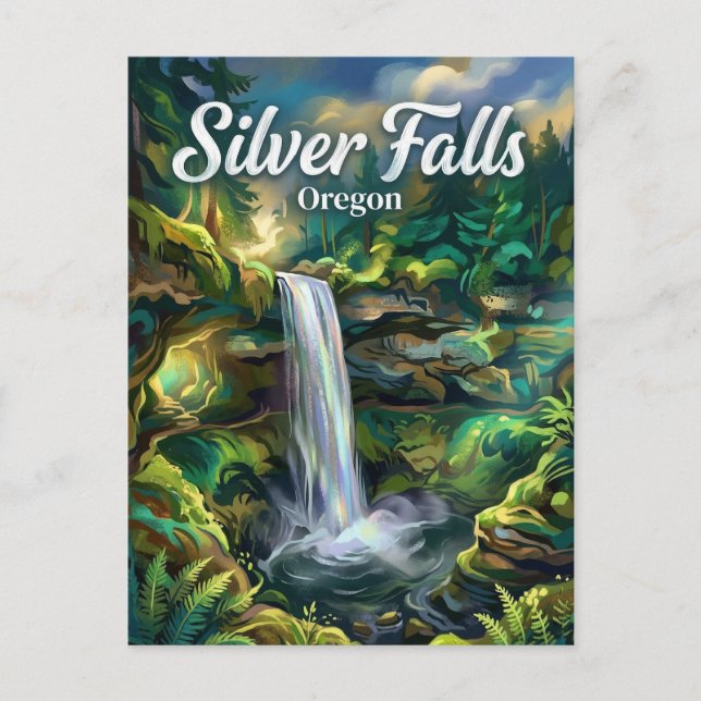 Postal Saltos de Plata Oregon (Anverso)