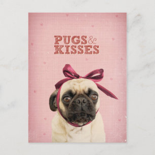 Postal Saltos y besos de itslolathepug