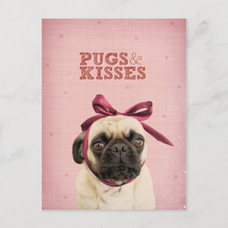 Postal Saltos y besos de itslolathepug