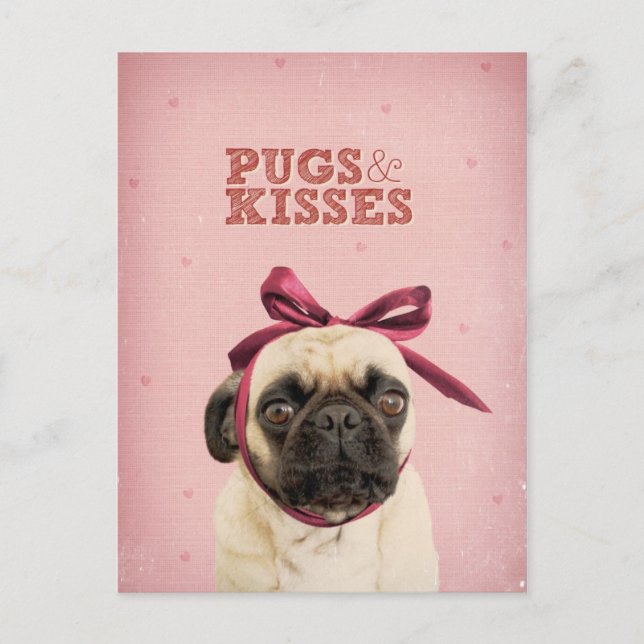 Postal Saltos y besos de itslolathepug (Anverso)