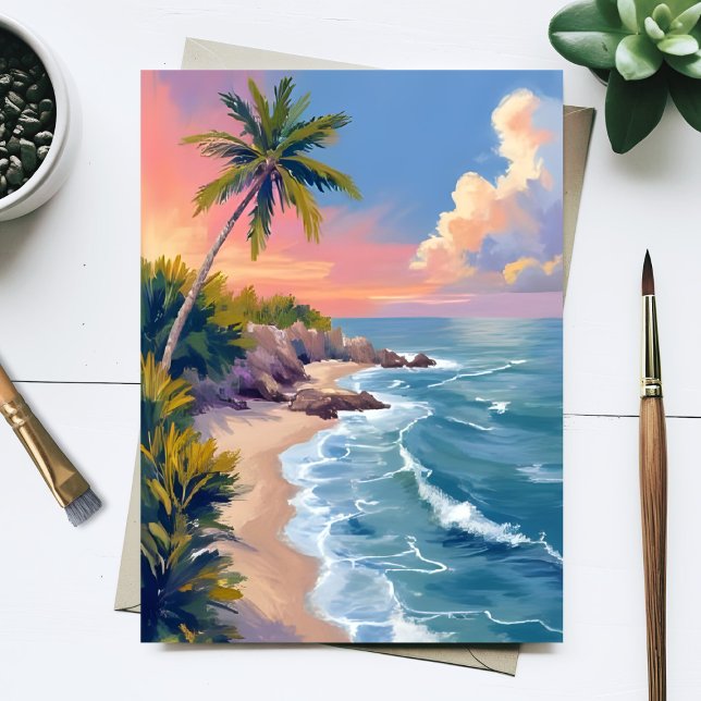 Postal Saltwater Daydream | Ocean Coast Watercolor Sea (Subido por el creador)
