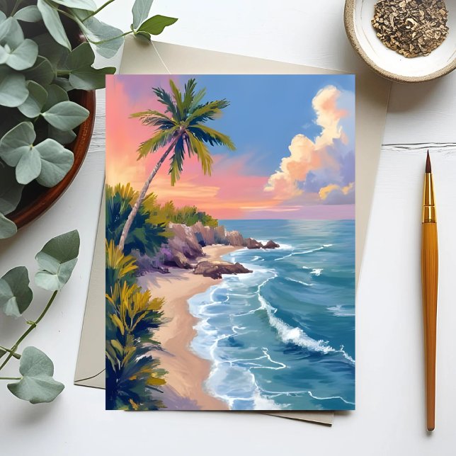 Postal Saltwater Daydream | Ocean Coast Watercolor Sea (Subido por el creador)