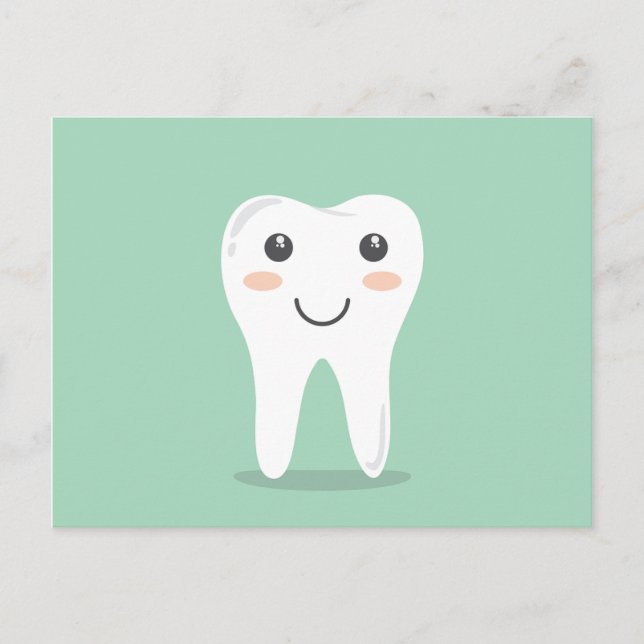 Postal Salud dental - feliz, diente sonriente (Anverso)