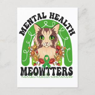 Postal Salud Mental Gatos Divertidos Kitten Arcoíris