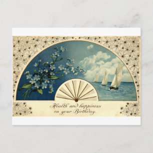 Postal Salud y Felicidad Cumpleaños Repro Vintage 1912