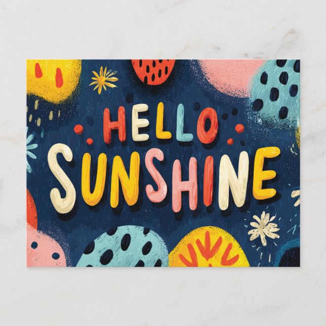 Postal Saludable Saludo "Hello Sunshine" (Anverso)